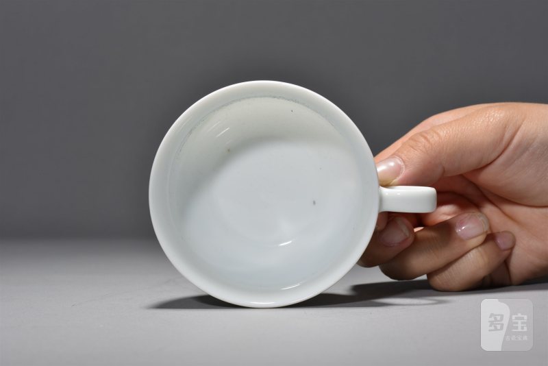 近现代 刘仲卿粉彩花卉耳杯 - 图5
